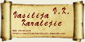 Vasilija Karalejić vizit kartica